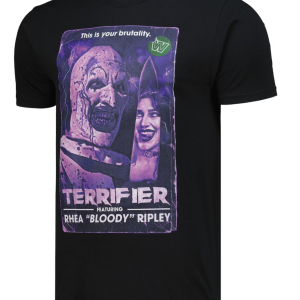 Polera WWE Ripple Junction Black Rhea Ripley x Terrifier VHS Cover